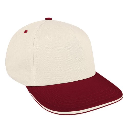White-Red Brushed Leather Skate Hat