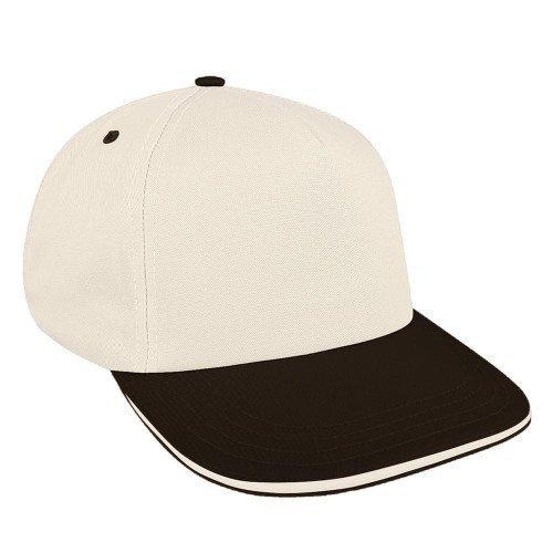 White-Black Brushed Snapback Skate Hat