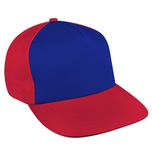 Royal Blue-Red Brushed Leather Skate Hat
