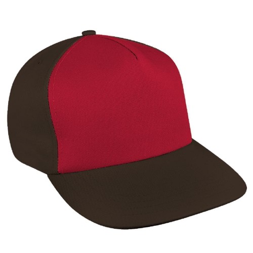 Red-Black Brushed Self Strap Skate Hat Red-Black Brushed Self Strap Skate Hat