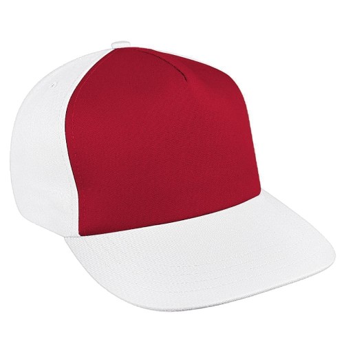 Red-White Brushed Self Strap Skate Hat