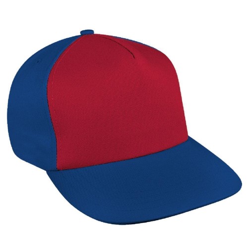 Red-Navy Brushed Snapback Skate Hat