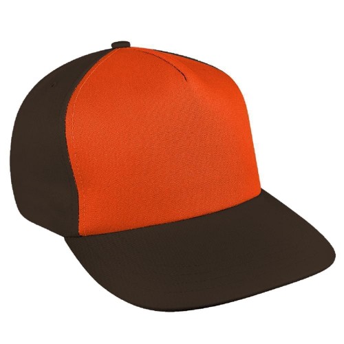 Orange-Black Brushed Self Strap Skate Hat