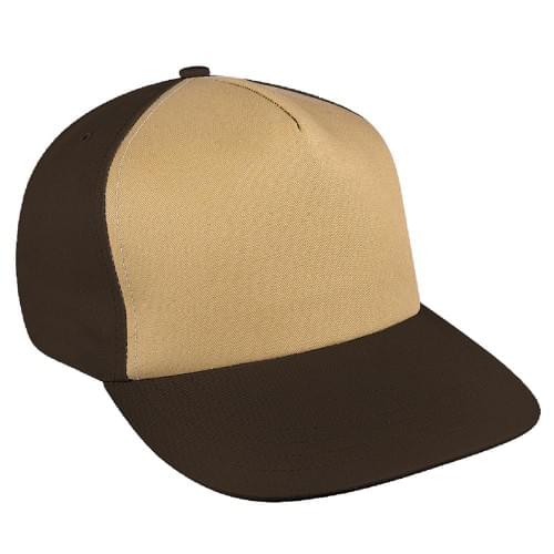 Khaki-Black Brushed Leather Skate Hat