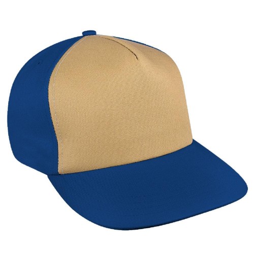 Khaki-Navy Brushed Leather Skate Hat
