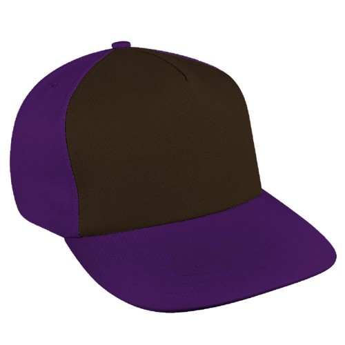 Black-Purple Brushed Self Strap Skate Hat