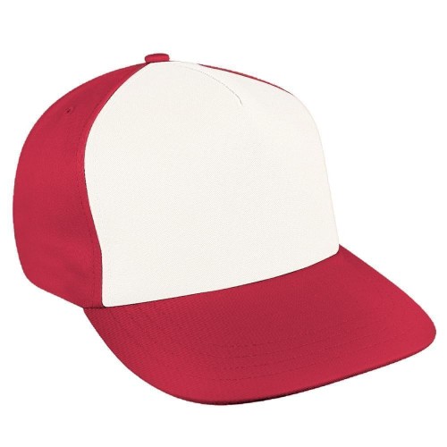 White-Red Brushed Leather Skate Hat White-Red Brushed Leather Skate Hat