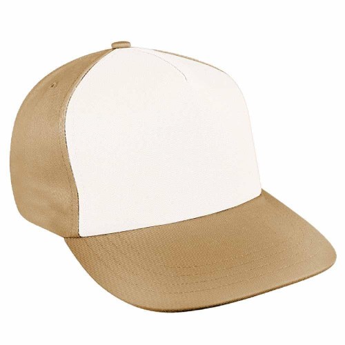 White-Khaki Brushed Self Strap Skate Hat