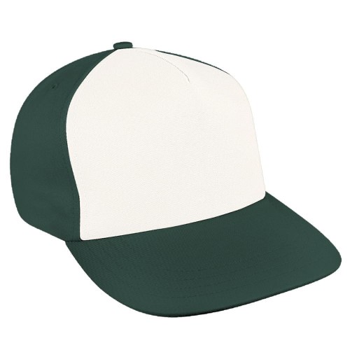 White-Hunter Green Brushed Self Strap Skate Hat