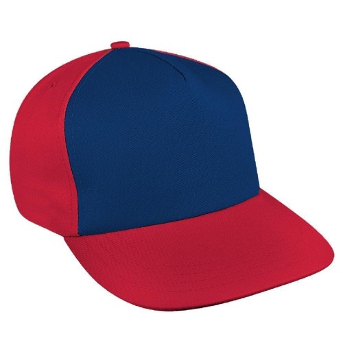 Navy-Red Brushed Snapback Skate Hat