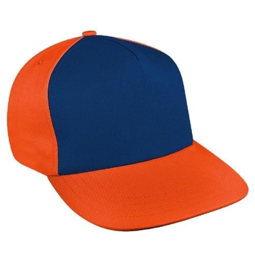 Navy-Orange Brushed Self Strap Skate Hat