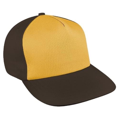 Athletic Gold-Black Brushed Leather Skate Hat