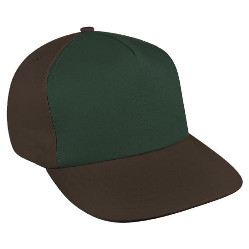 Hunter Green-Black Brushed Leather Skate Hat