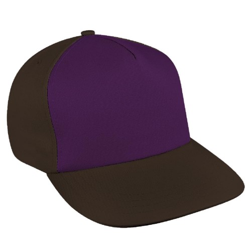 Purple-Black Brushed Leather Skate Hat