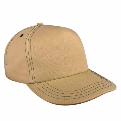 Khaki-Navy Brushed Snapback Skate Hat