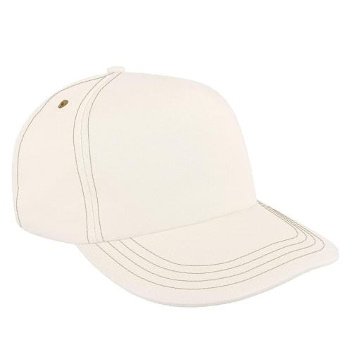 White-Khaki Brushed Self Strap Skate Hat