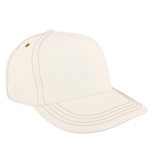 White-Khaki Brushed Leather Skate Hat White-Khaki Brushed Leather Skate Hat