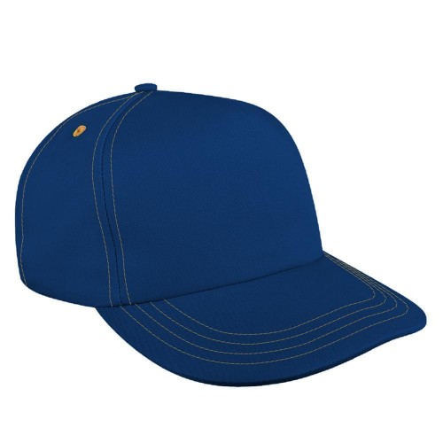 Navy-Athletic Gold Brushed Leather Skate Hat