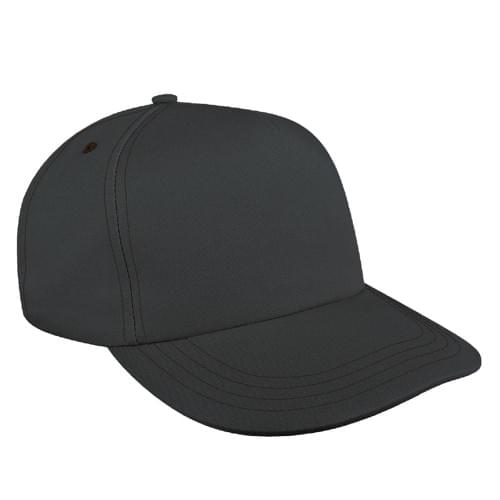 Dark Gray-Black Brushed Leather Skate Hat
