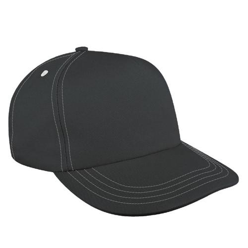 Dark Gray-White Brushed Leather Skate Hat