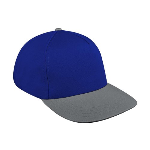 Royal Blue-Light Gray Brushed Leather Skate Hat Royal Blue-Light Gray Brushed Leather Skate Hat