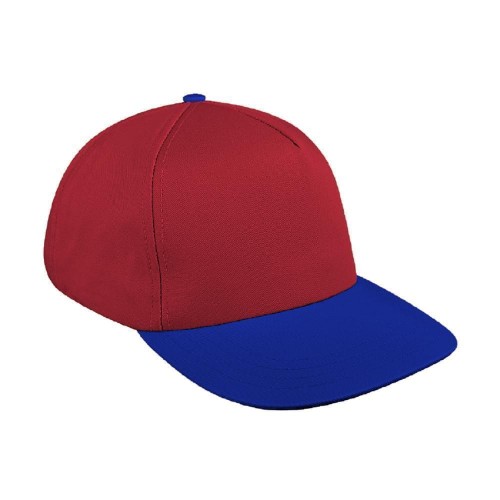 Red-Royal Blue Brushed Snapback Skate Hat Red-Royal Blue Brushed Snapback Skate Hat