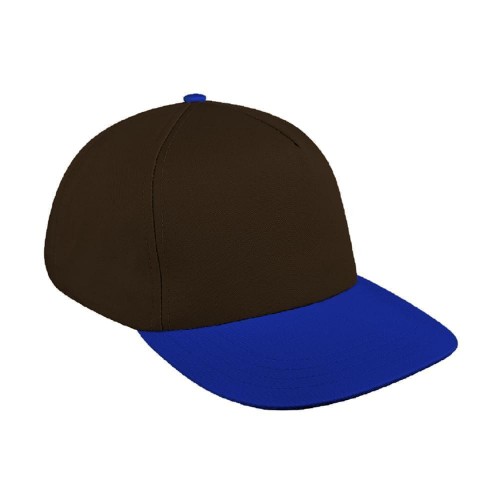 Black-Royal Blue Brushed Leather Skate Hat
