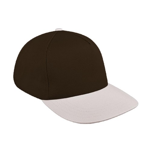 Black-Putty Brushed Leather Skate Hat