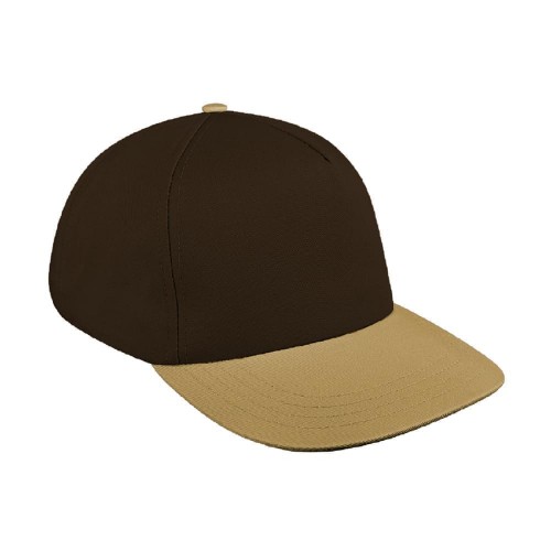 Black-Khaki Brushed Leather Skate Hat Black-Khaki Brushed Leather Skate Hat