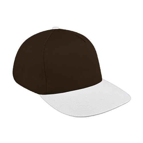 Black-White Brushed Leather Skate Hat