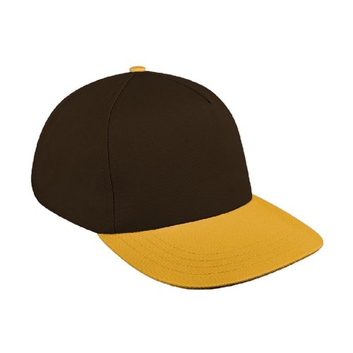Black-Athletic Gold Brushed Self Strap Skate Hat