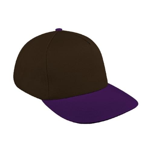 Black-Purple Brushed Self Strap Skate Hat
