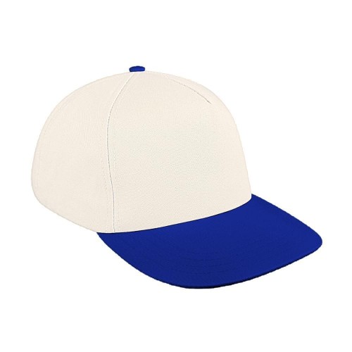 White-Royal Blue Brushed Snapback Skate Hat