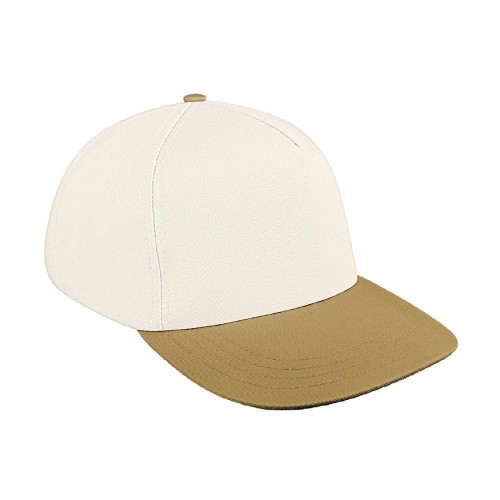 White-Khaki Brushed Self Strap Skate Hat White-Khaki Brushed Self Strap Skate Hat