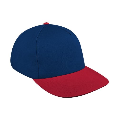 Navy-Red Brushed Leather Skate Hat Navy-Red Brushed Leather Skate Hat