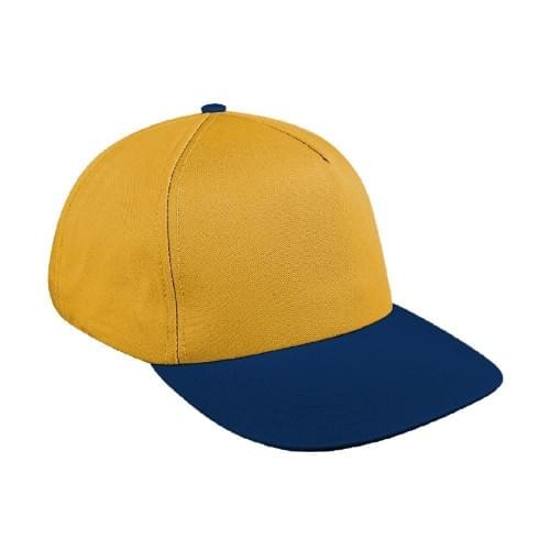 Athletic Gold-Navy Brushed Leather Skate Hat