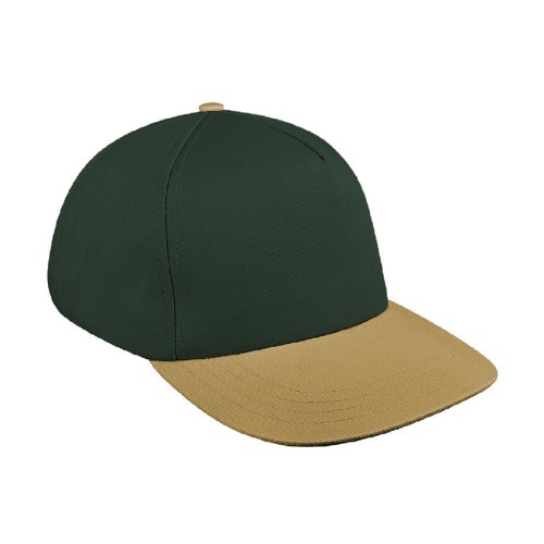 Hunter Green-Khaki Brushed Snapback Skate Hat Hunter Green-Khaki Brushed Snapback Skate Hat