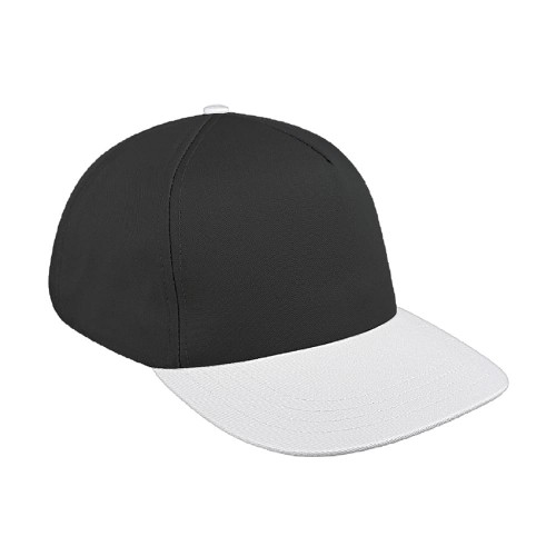 Dark Gray-White Brushed Snapback Skate Hat