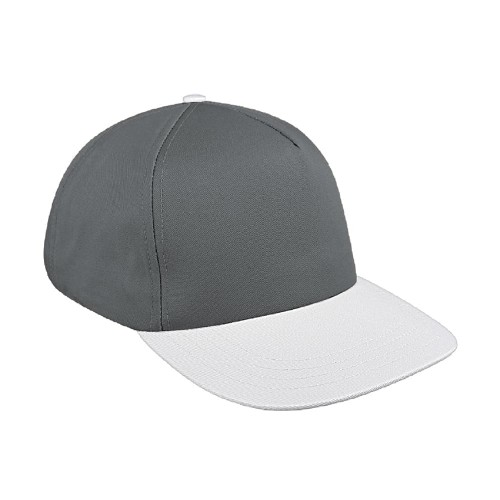 Light Gray-White Brushed Self Strap Skate Hat Light Gray-White Brushed Self Strap Skate Hat
