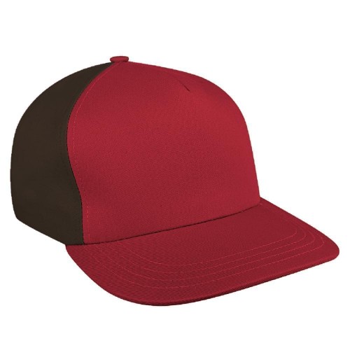 Red-Black Brushed Leather Skate Hat