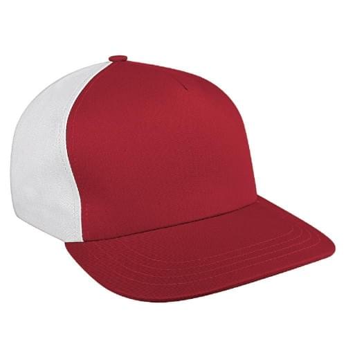Red-White Brushed Self Strap Skate Hat