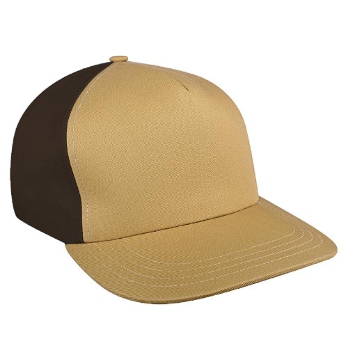 Khaki-Black Brushed Leather Skate Hat