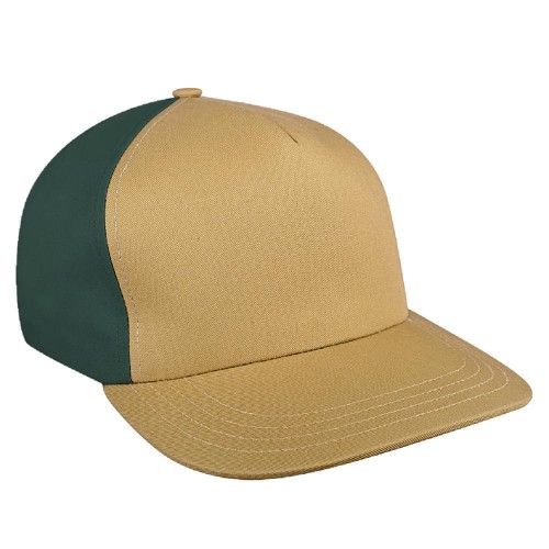 Khaki-Hunter Green Brushed Leather Skate Hat