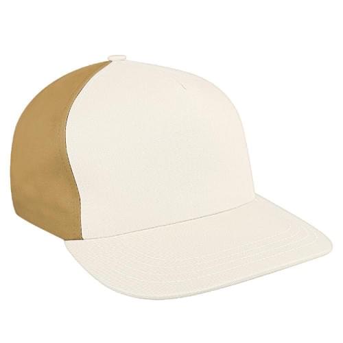 White-Khaki Brushed Leather Skate Hat
