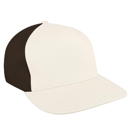 White-Black Brushed Leather Skate Hat