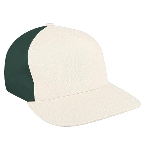 White-Hunter Green Brushed Self Strap Skate Hat
