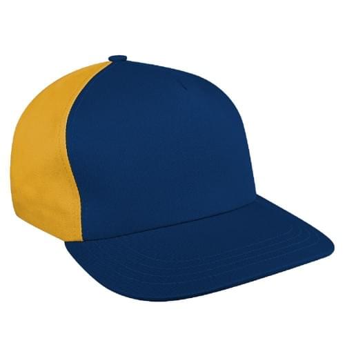 Navy-Athletic Gold Brushed Snapback Skate Hat