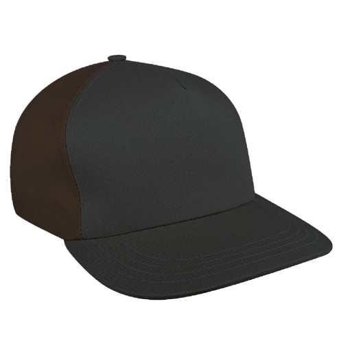 Dark Gray-Black Brushed Leather Skate Hat