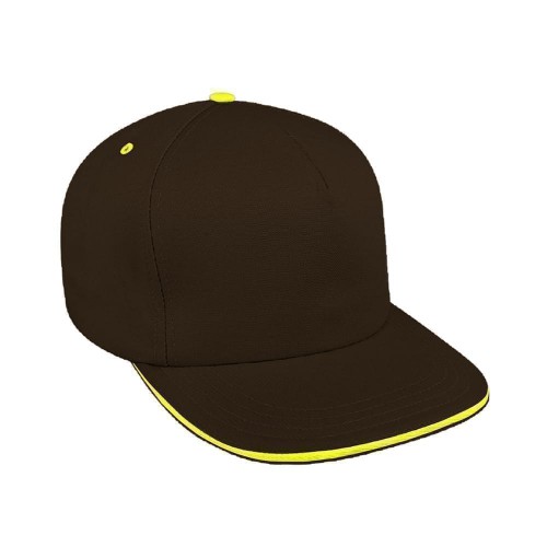 Sandwich Visor Twill Leather Trucker