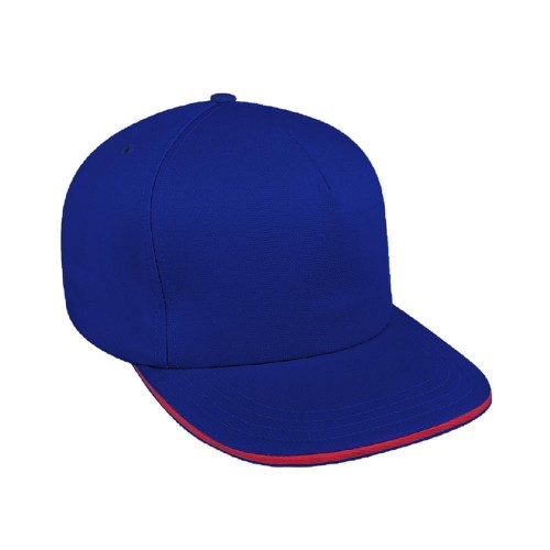 Royal Blue-Red Canvas Slide Buckle Trucker